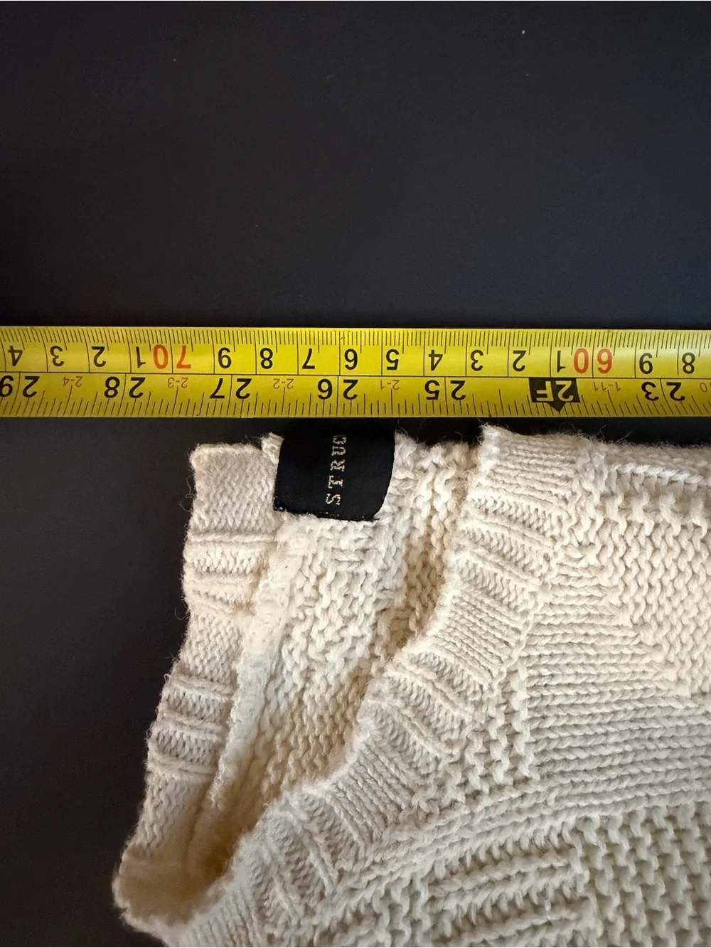 VINTAGES 90’s Structure Men’s  Ivory Cotton Knit Textured Crewneck Sweater L